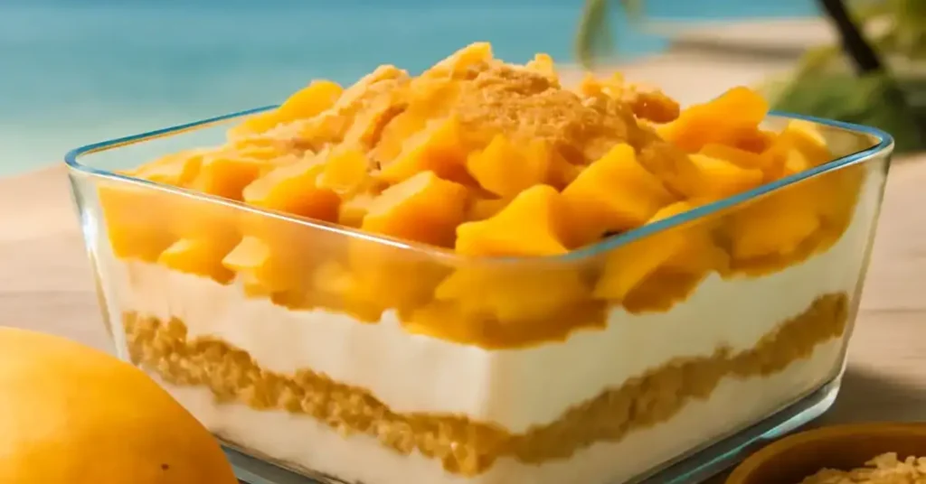 Palawan Mango Float, mango float Philippines, Filipino mango float dessert