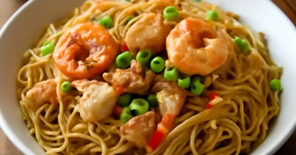 Palawan Seafood Pancit, Palawan seafood pancit, seafood pancit Palawan, Filipino seafood noodles