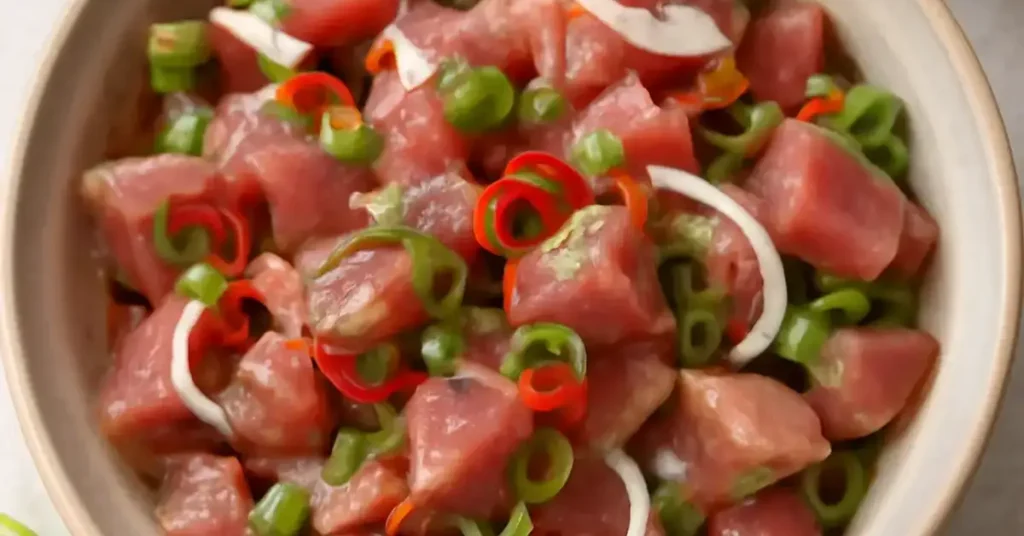 Palawan Tuna Kilawin, Palawan tuna kilawin, tuna kilawin Philippines, Filipino raw fish dish